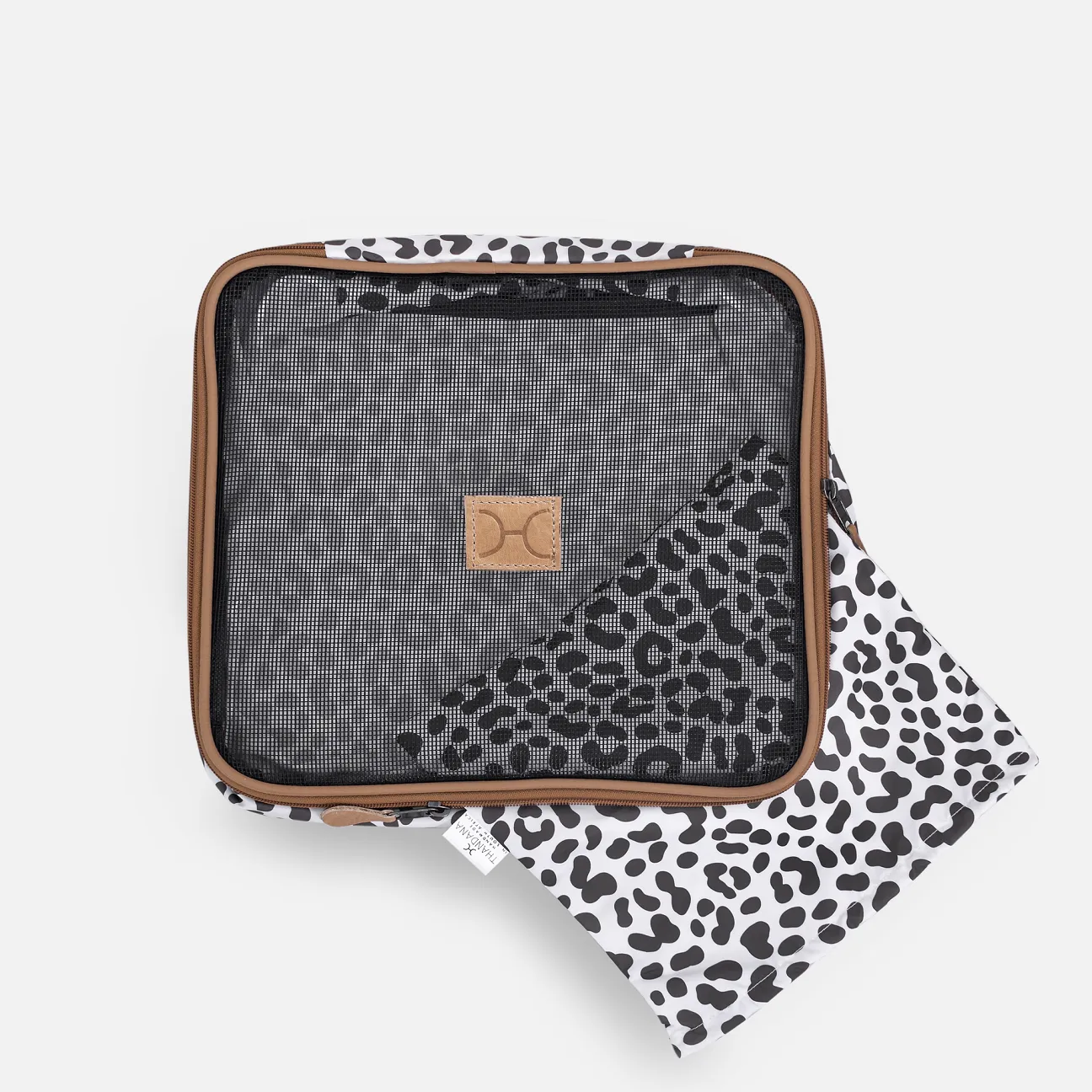 Travel Luggage Organizer Pods 6 piece set | Cheetah White
