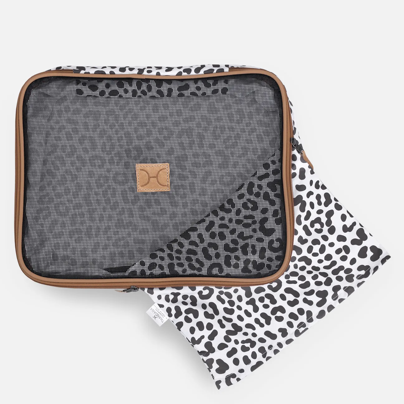 Travel Luggage Organizer Pods 6 piece set | Cheetah White