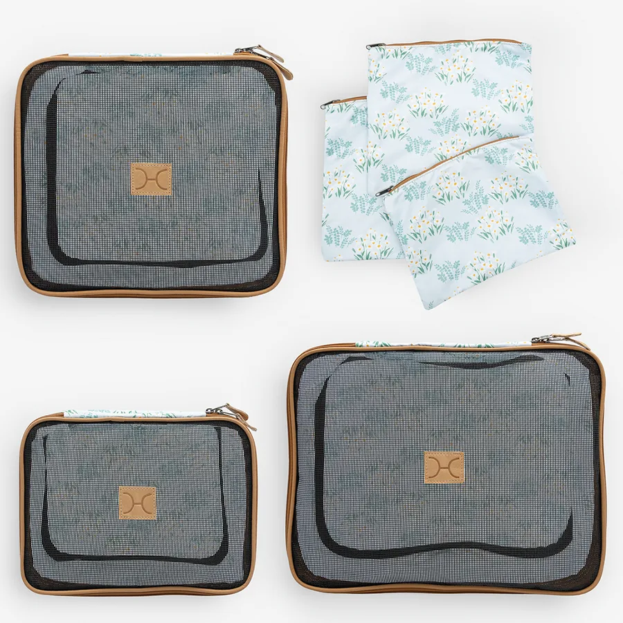 Travel Luggage Organizer Pods 6 piece set | Crazy Daisy Sage