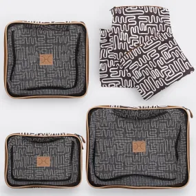 Travel Luggage Organizer Pods 6 piece set | Geo Black