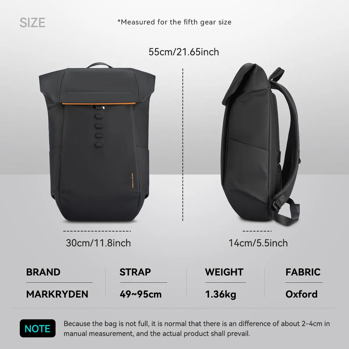 Unique Design: 180° Closure Large Capacity Switchable Multi-functional Backpack 28L