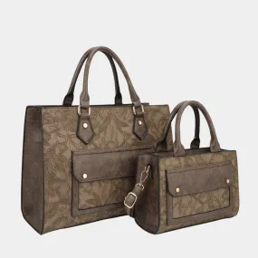 Vera 2-Piece Vegan Leather Pocket Tote Bag