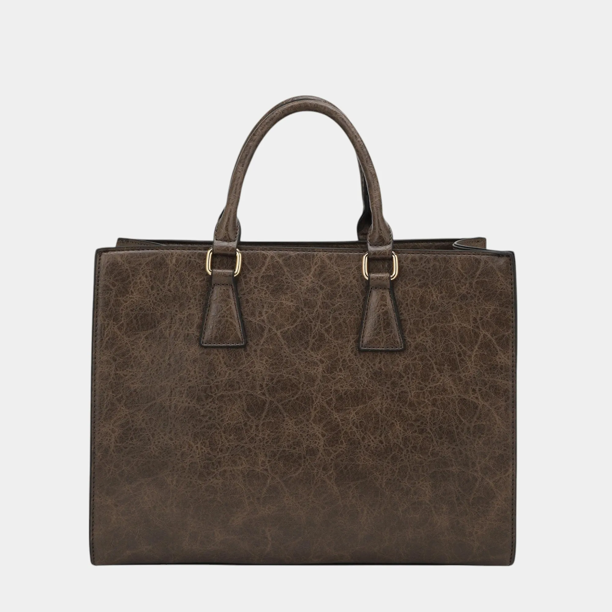 Vera 2-Piece Vegan Leather Pocket Tote Bag